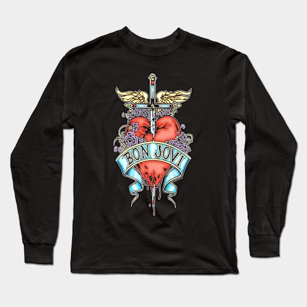 BON JOVI VTG Long Sleeve T-Shirt by  stickercastle